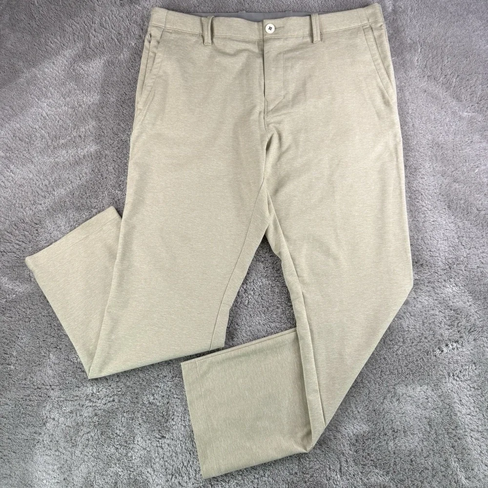 Tommy Bahama On Par 5 Pocket Pants Men 35x30 Beige Stretch Golf Activewear Chino